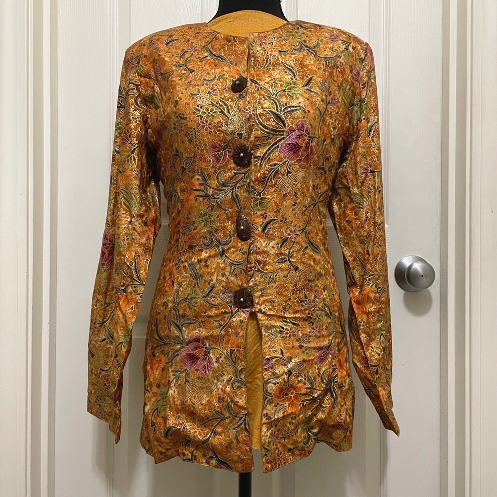 Vintage NWT Paul Ropp Batik Jacket & Tunic Top Set Corset Back Boho Festival S M